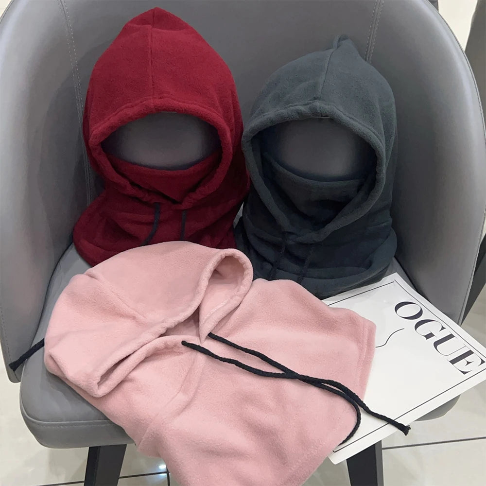 Winter Thermal Fleece Hat Hooded Outdoor Windproof Cold Warm Skiing Sport Men Women Neck Warmer Cycling Face Mask Masked Caps