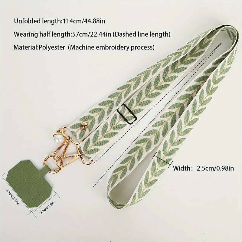 Universal Adjustable Mobile Phone Lanyard for Women Crossbody Single Shoulder Neck Strap Pearl Pendant Hanging Anti Loss Rope