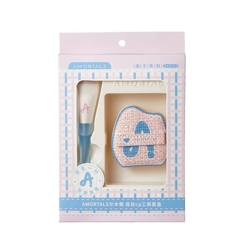 Makeup Ultra-Thin Brush Set Foundation Brush With Traceless Sponge Powder Soft Puff Angled Head Makeup Brush Beauty Tool