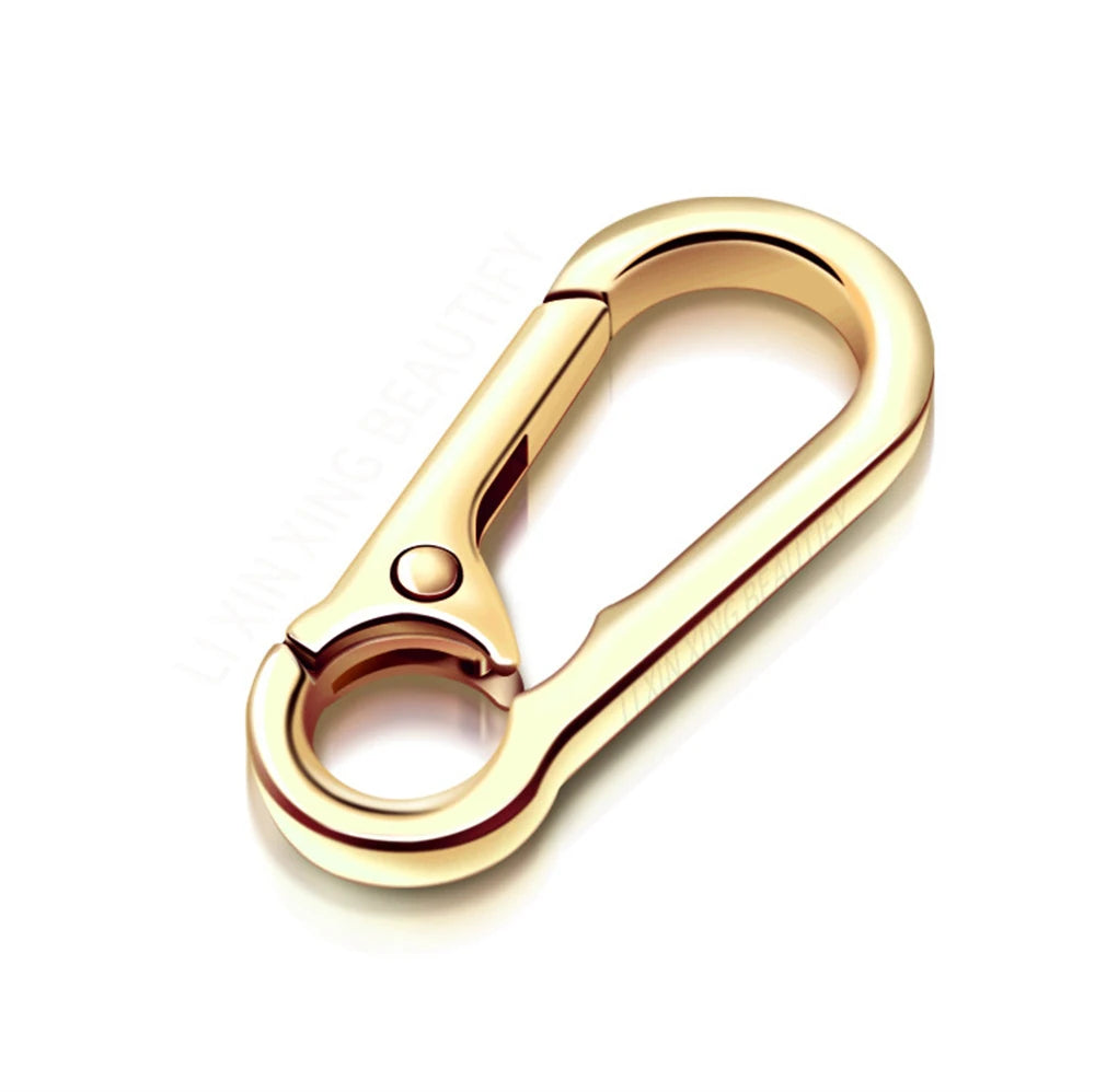 Men's Business Keychain Hook Stainless Steel Buckle Outdoor Carabiner Climbing Tool Double Ring Fishing Key Ring Car Accessories