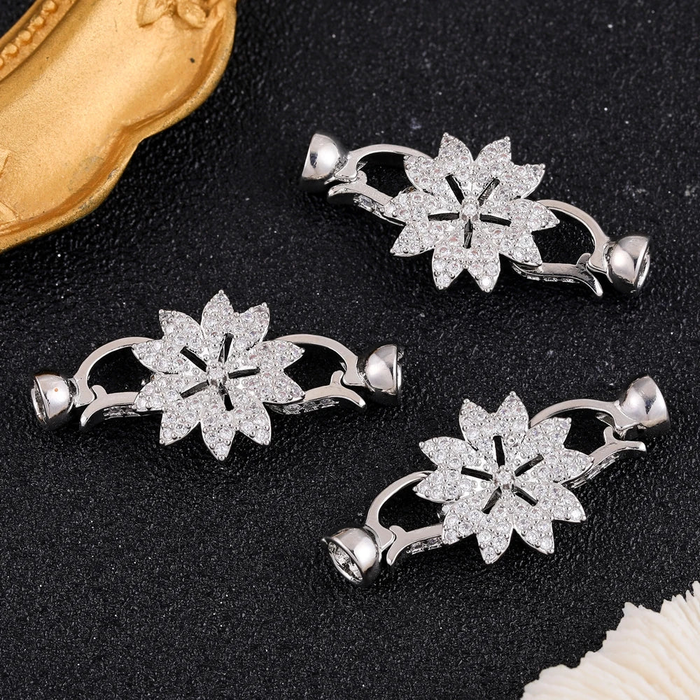Juya 18K Gold Silver Plated Wedding Decorations Connect Fastener Closure Clasps Accessories For DIY Beads Pearls Jewelry Making