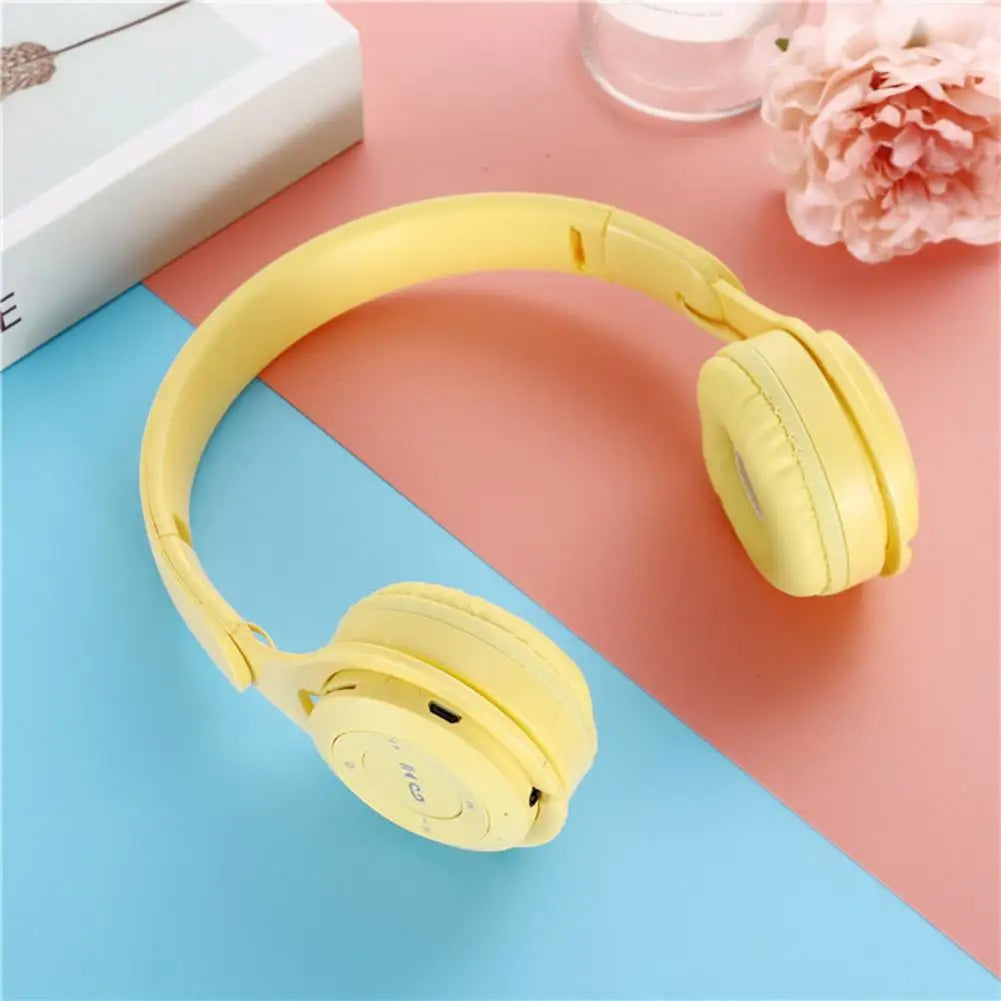 Headphones Kids Wireless Bluetooth Earphones Stereo Foldable Helmets Gaming Headsets Over-ear Headphones for Android ios