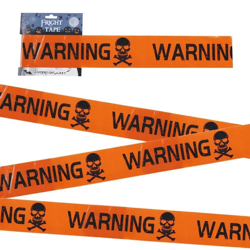 Halloween Decorations Caution Fright Tape Scary Caution Roll Hazard Warning Tape Indoor Outdoor Spooky DIY Decorative Accessory