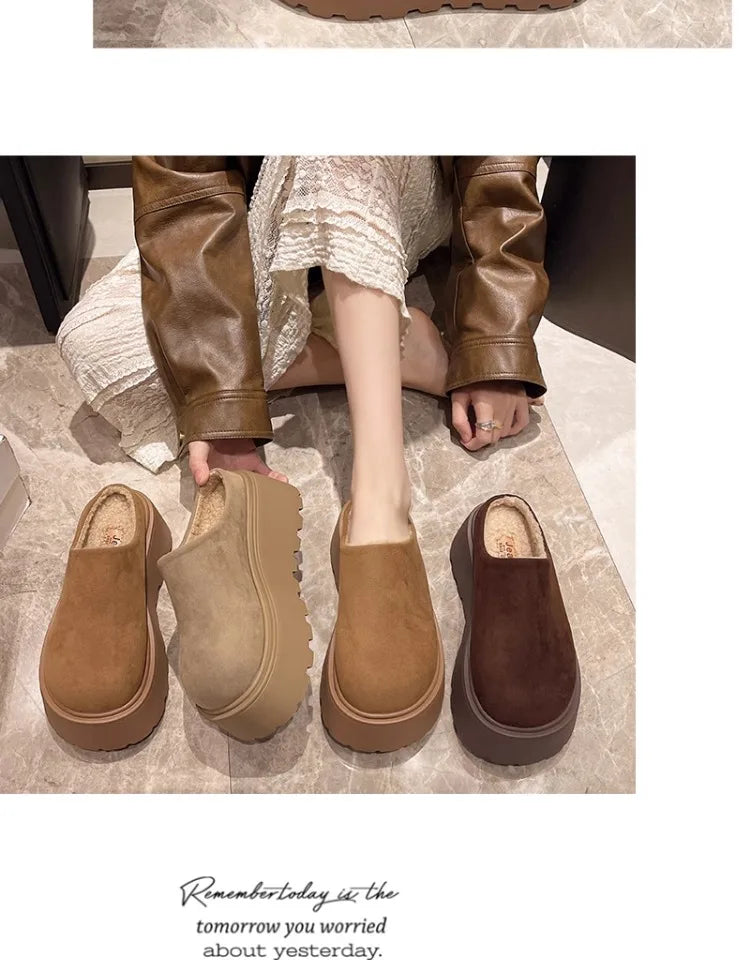Shoes Woman 2025 House Slippers Platform Pantofle Cover Toe Winter Footwear New Slides Female Shoes Womens Slippers Outdoor Plat