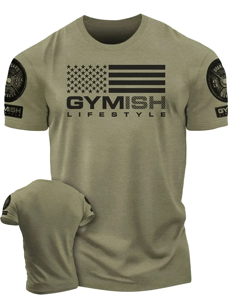 Men's Gym T Shirts 3D Printed Daily Fitness Trendy Short Sleeve For Male Summer Oversize Breathable Round Neck Quick Drying Tops