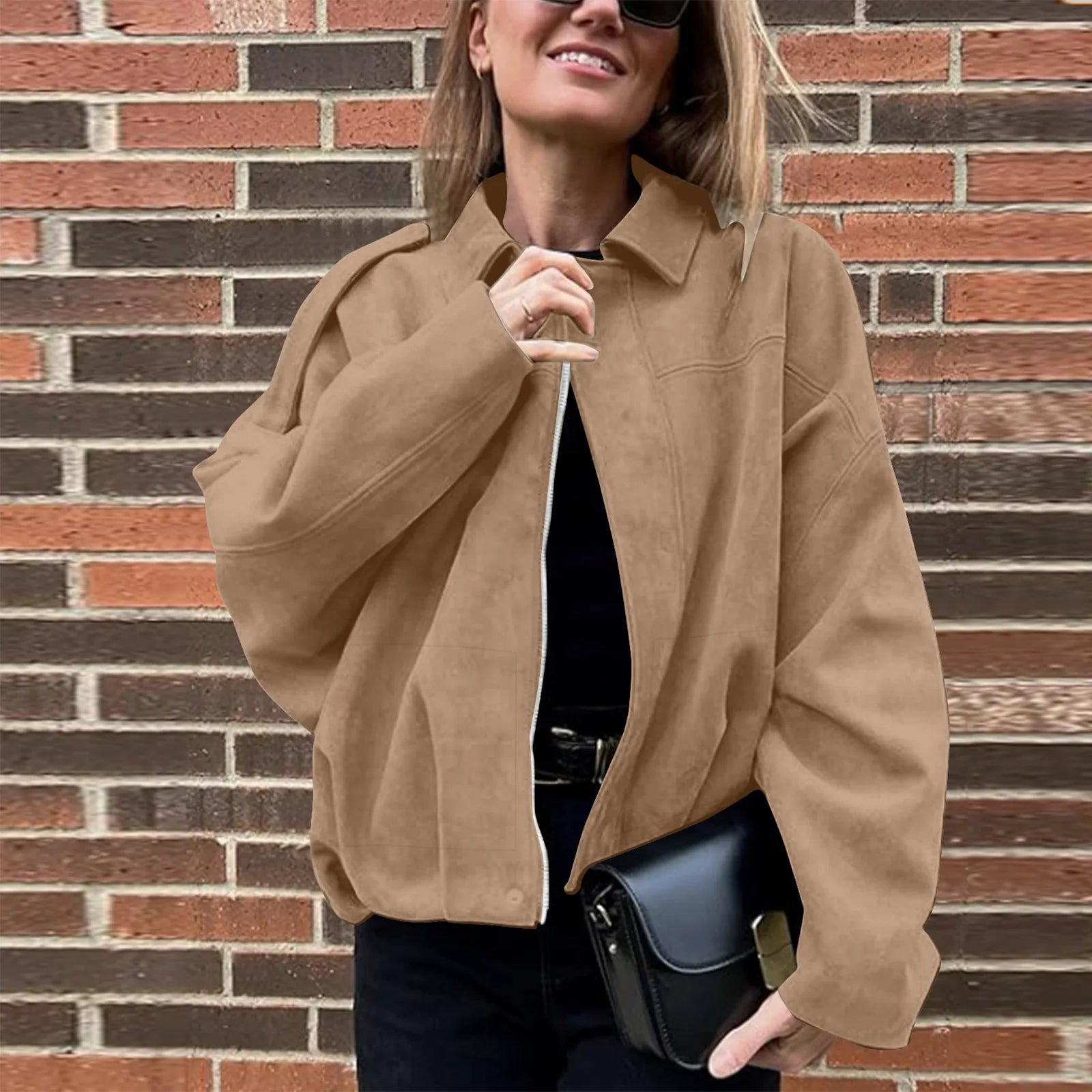 Women's Jackets Coat Fashion Turn-down Collar Long Sleeve Loose Coats Vintage Female Outerwear Chic Street Youth Jackets Tops