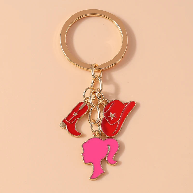 Fashion Women Hat Shoe Pendants Keychain for Car Key Handbag Purse Hanging Keyrings Accessories DIY Jewelry Gifts