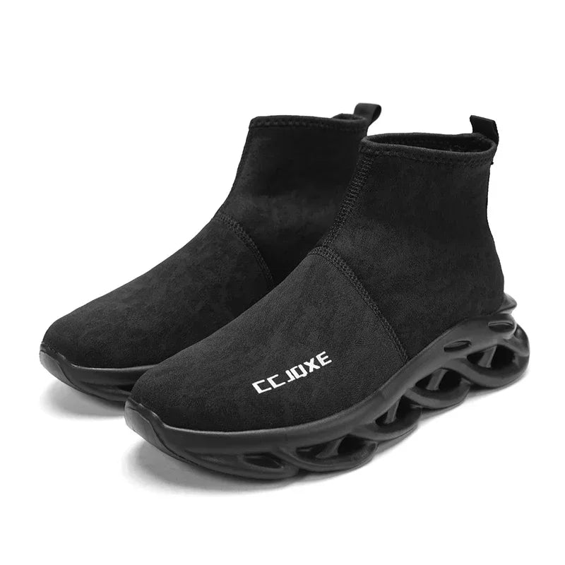 Socks Shoes for Men Black Sneakers Light Breathable Men Runing Shoes Outdoor Platform High Top Men Shoes New Unisex Sport Shoe