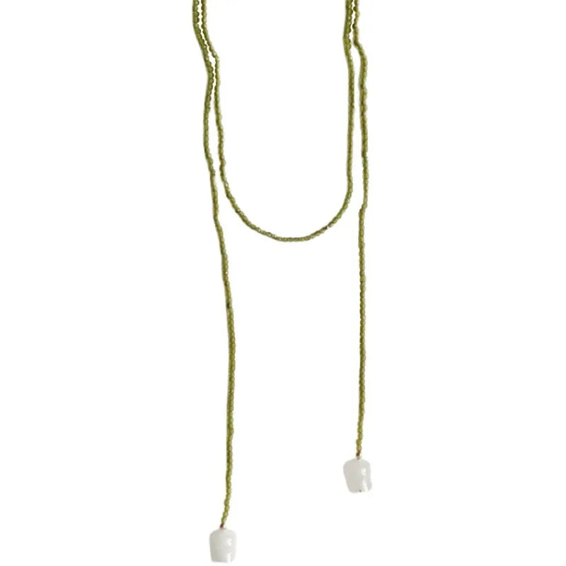 2024 Accessories pearl necklace Women Long Crystal Beads Sweater collares  Necklace 20mm Baroque Pearl Pendant Neck jewelry