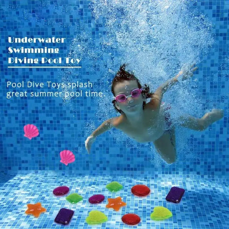 Kids Diving Game Toys Set Cartoon Underwater Diving Toys Diving Game Water Sports Toy Set Swimming Pool Accessories