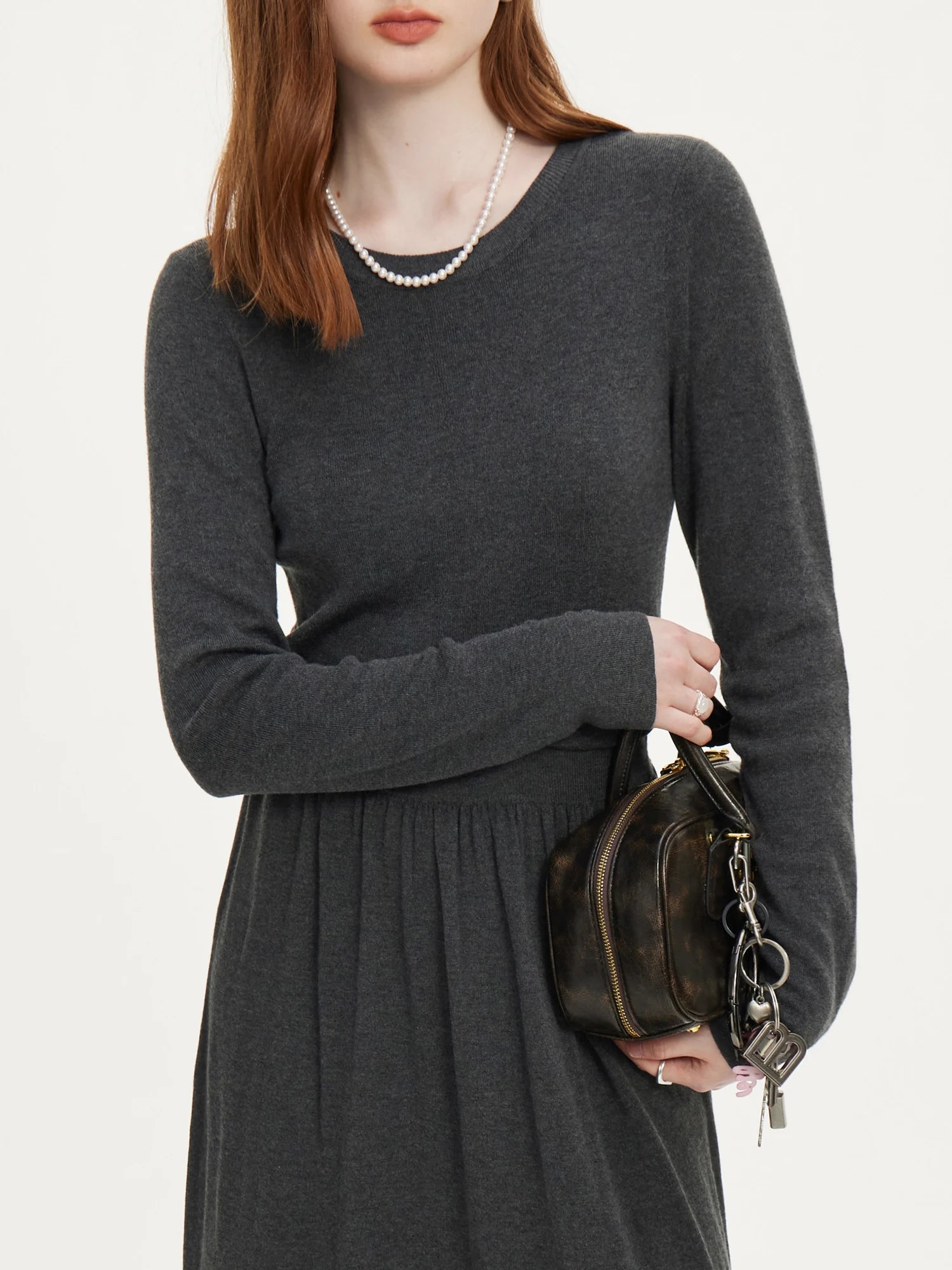 FSLE Wool Knitted Suit For Women 2024 Autumn New Elegant All-match Casual Top Skirts Female Two-pieces Suit 24FS13043 24FS13044