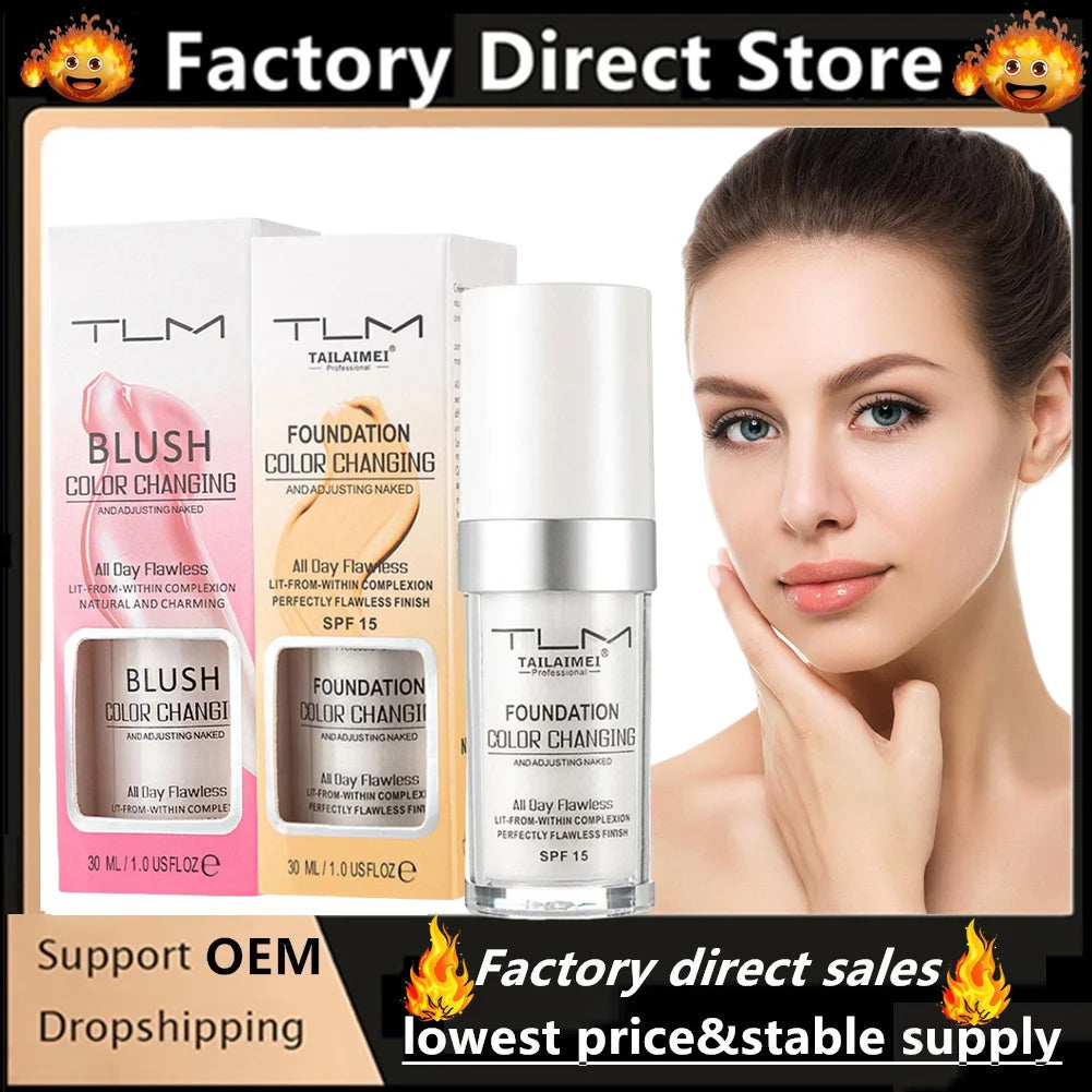 Liquid Foundation Colour Changing Full Coverage Concealer Makeup  Moisturizing Primer Cosmetics For All Skin Types