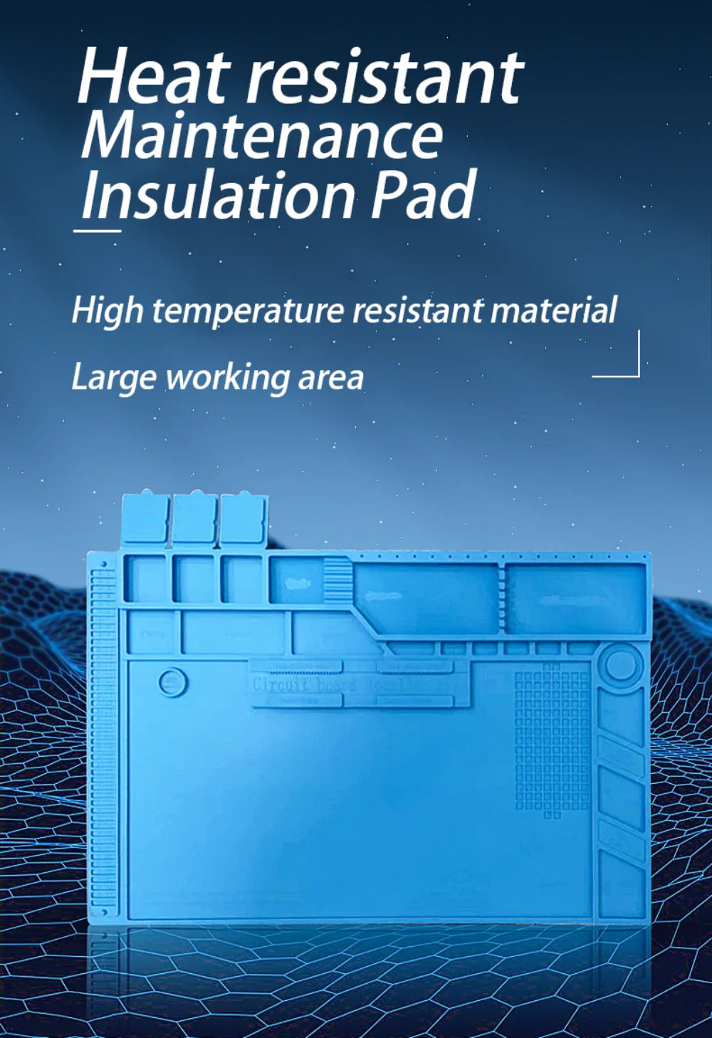 Soldering Station Mat Silicone Work Mat Heat Resistant 932°F Anti-Static Magnetic Mat for Electronic Phone Laptop Watch Repair