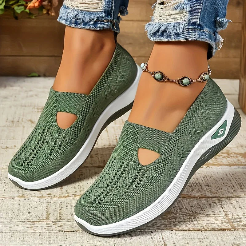 Women's Sneakers Breathable Casual Shoes Summer Soft Sole Orthopedic Shoes Lightweight Slip on Walking Shoe Non Slip Flat Shoes