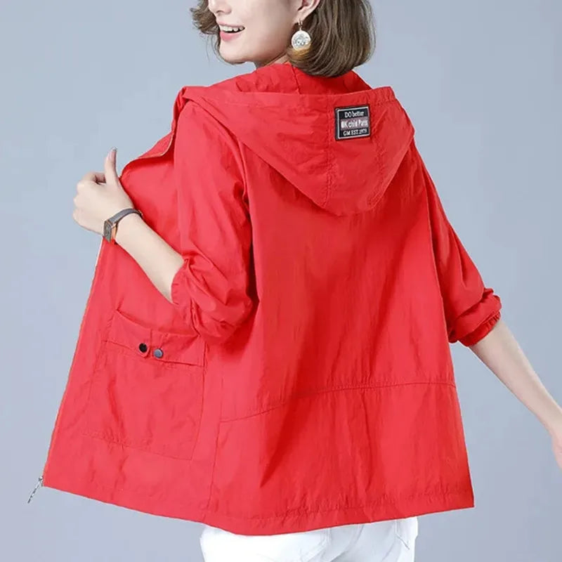 Women's Jacket 2025 New Summer Thin Coat Casual Windbreaker Female Sun Protection Jacket Basic Zipper Coat Tops