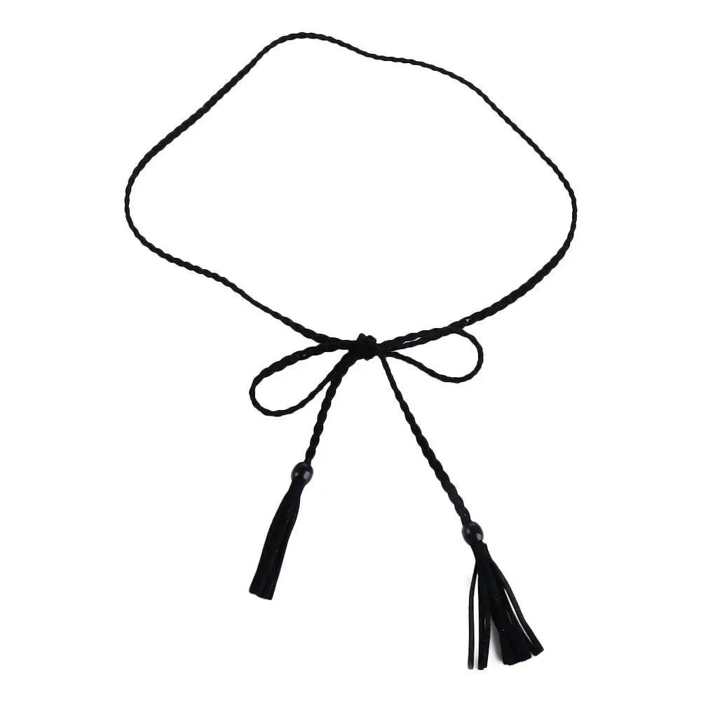 Dress Waistbands Accessories Bohemian DIY Wooden Bead Women Waist Chain Braided Tassel Belt Ethnic Style Belts Waist Rope