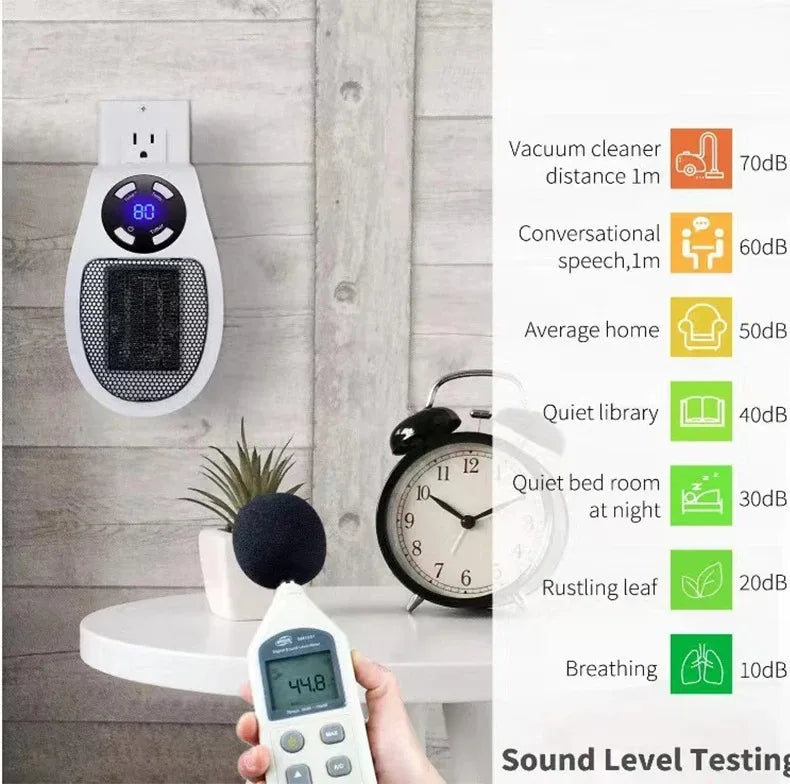 Portable Electric Heater Mini Radiator Plug in Wall with Remote Control Fast Heating Hand Warmer for Room Office Desk Use