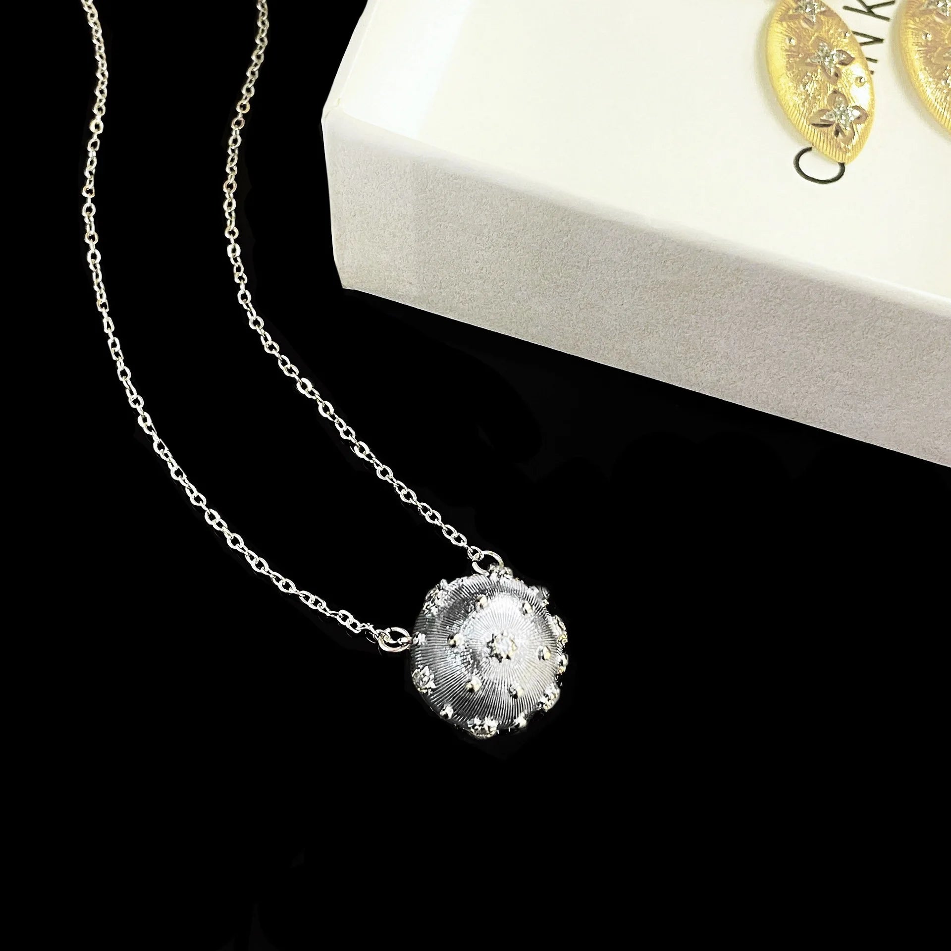 Italian handmade brushed court style two-color gold craft cloth home ring real gold electroplated earrings necklace bracelet wom