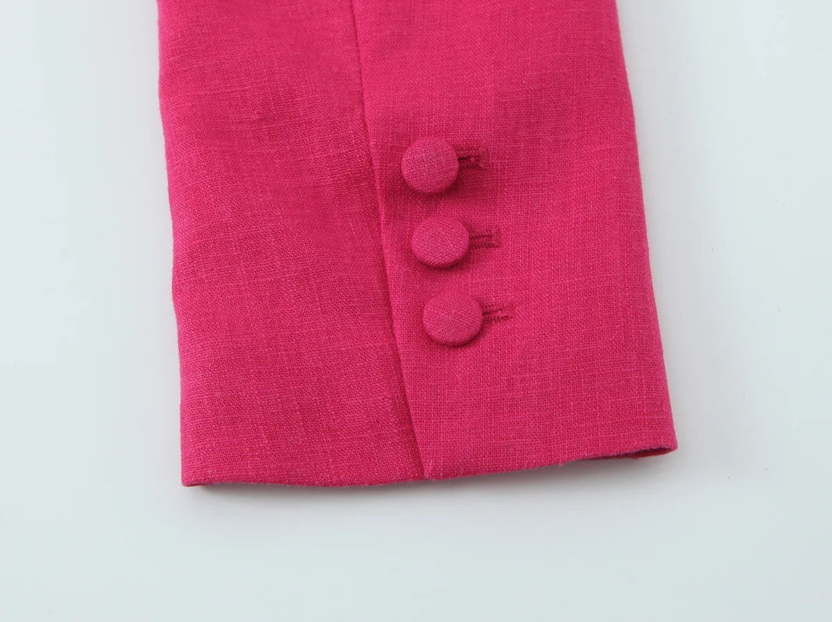 2025 Women's Autumn New Suit Jacket Round Neck Single Breasted Skirt Design High Waist Commuting Temperament Long Pants Set