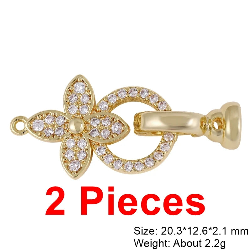 Juya 18K Gold Silver Plated Wedding Decorations Connect Fastener Closure Clasps Accessories For DIY Beads Pearls Jewelry Making