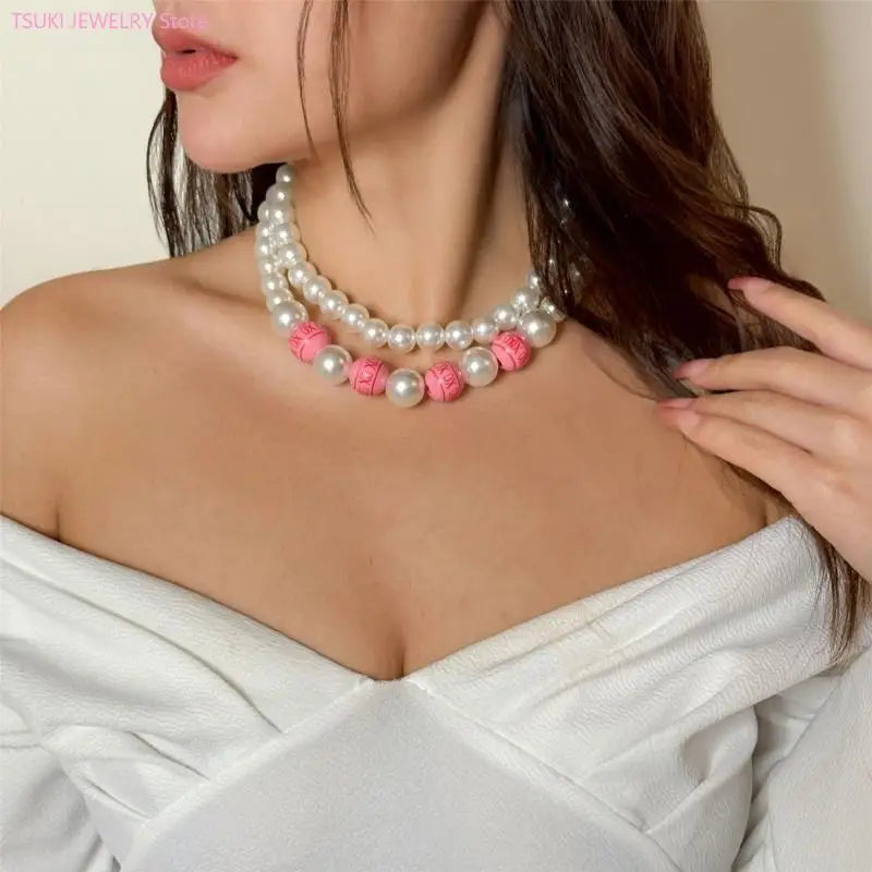 62KE Elegant Wedding Bridal Party Jewelry Adornment Beautiful Beaded Necklace Jewelry