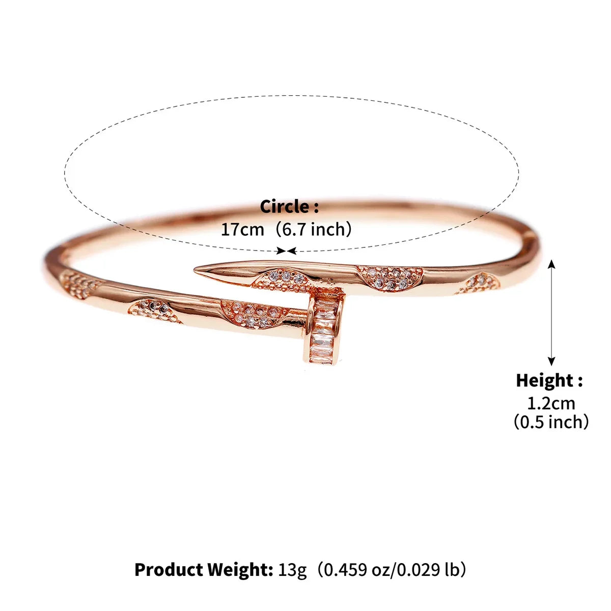 Female Jewelry Nail Bracelets Trendy Bracelet Zircon Screw Bracelet For Women Everyday Party Festive Jewelry As Gifts