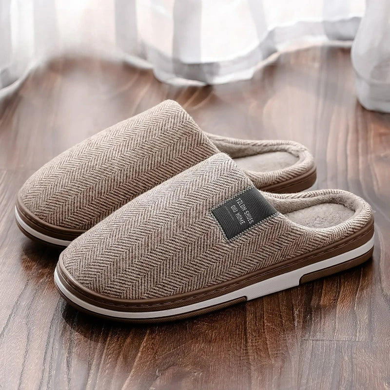 Winter Men's Slippers Warm Cotton Slippers Lightweight Comfortable Casual Shoes Home Indoor Couples Flats Non Slip Soft Slippers