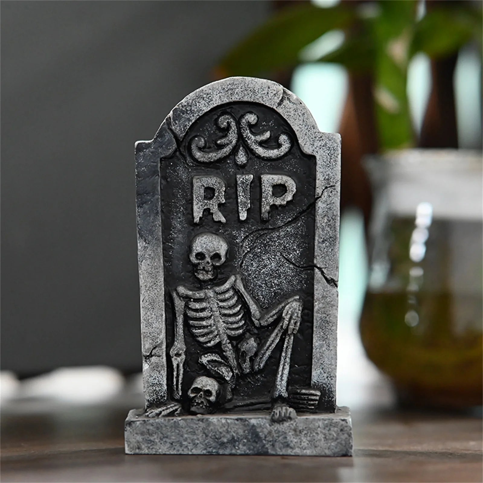 Halloween Tombstones Ghost Festival SkeletonTombstone Resin Ornaments Home Desktop Horror Atmosphere Decoration Props