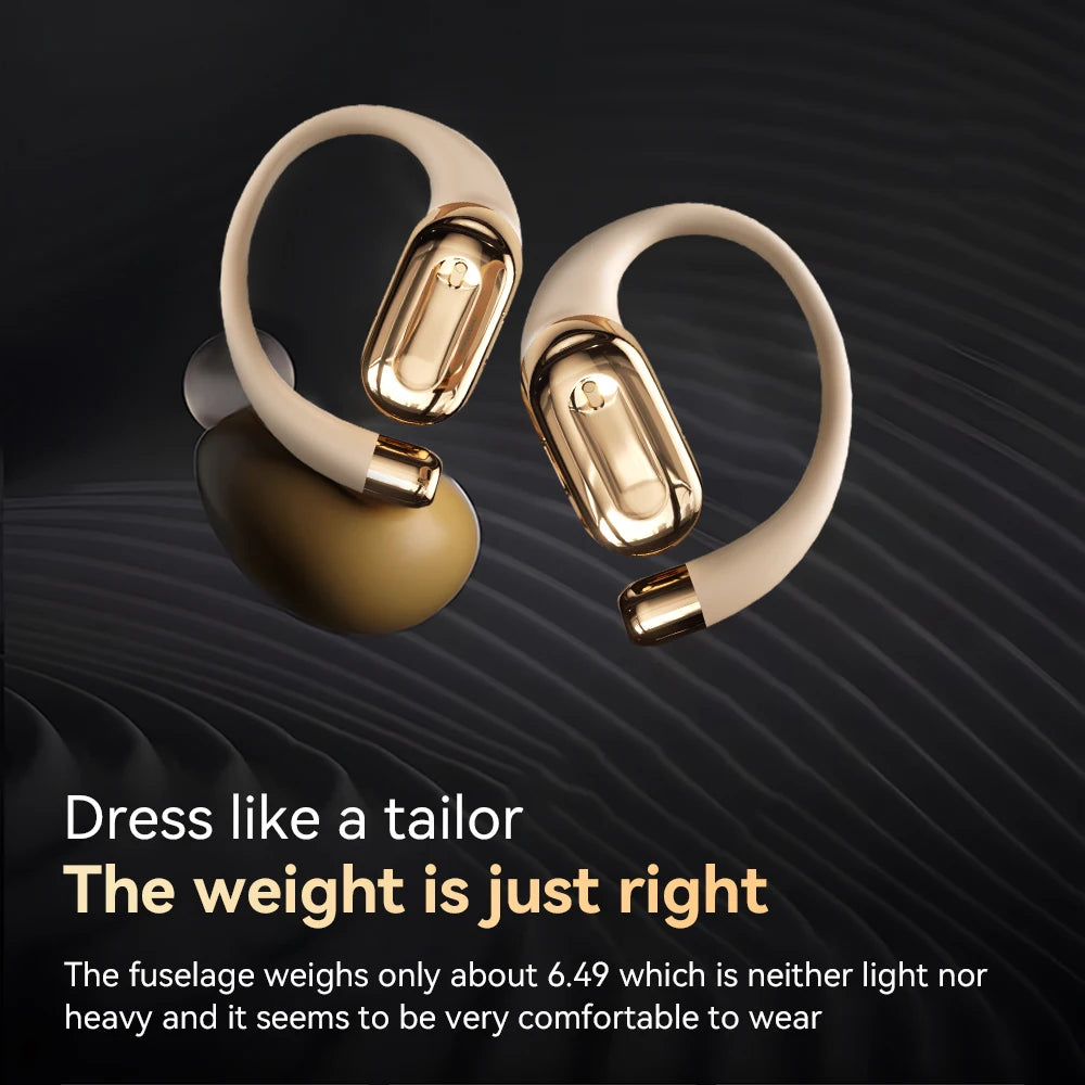 Headphones Plated Digital Stereo Movement Ear-deaf Bone Conduction Wireless Hanging Ear Game Long Battery Life With Mic Earphone