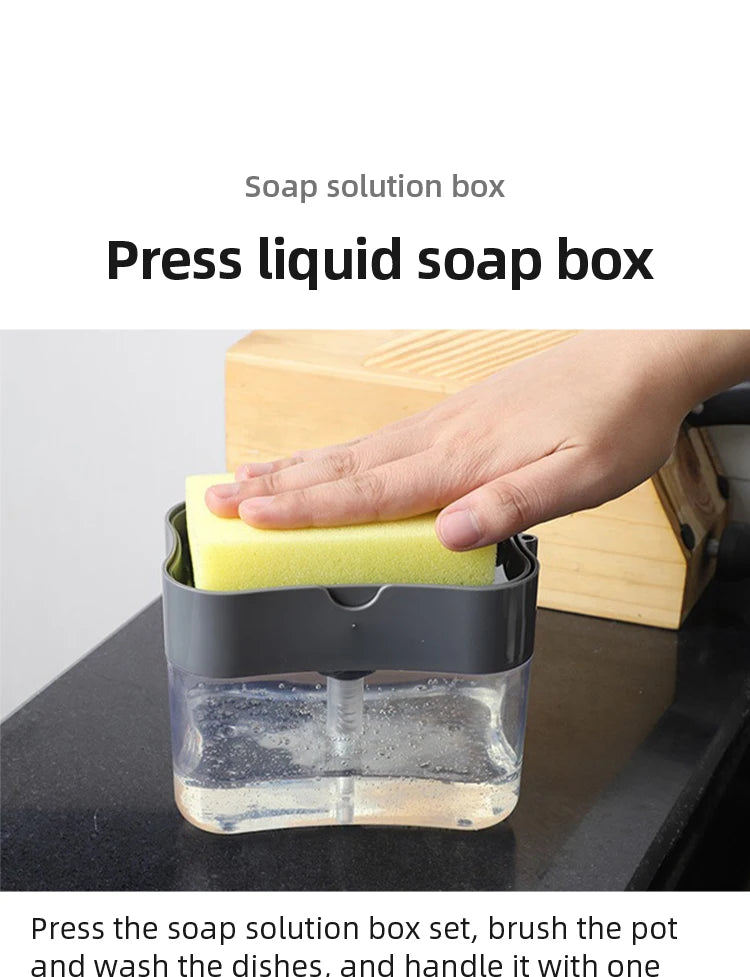 Kitchen Detergent Press Portable Soap Dispenser Pak Clean Cloth Dishwashing Pot Soap Dispenser Cleaning Tool