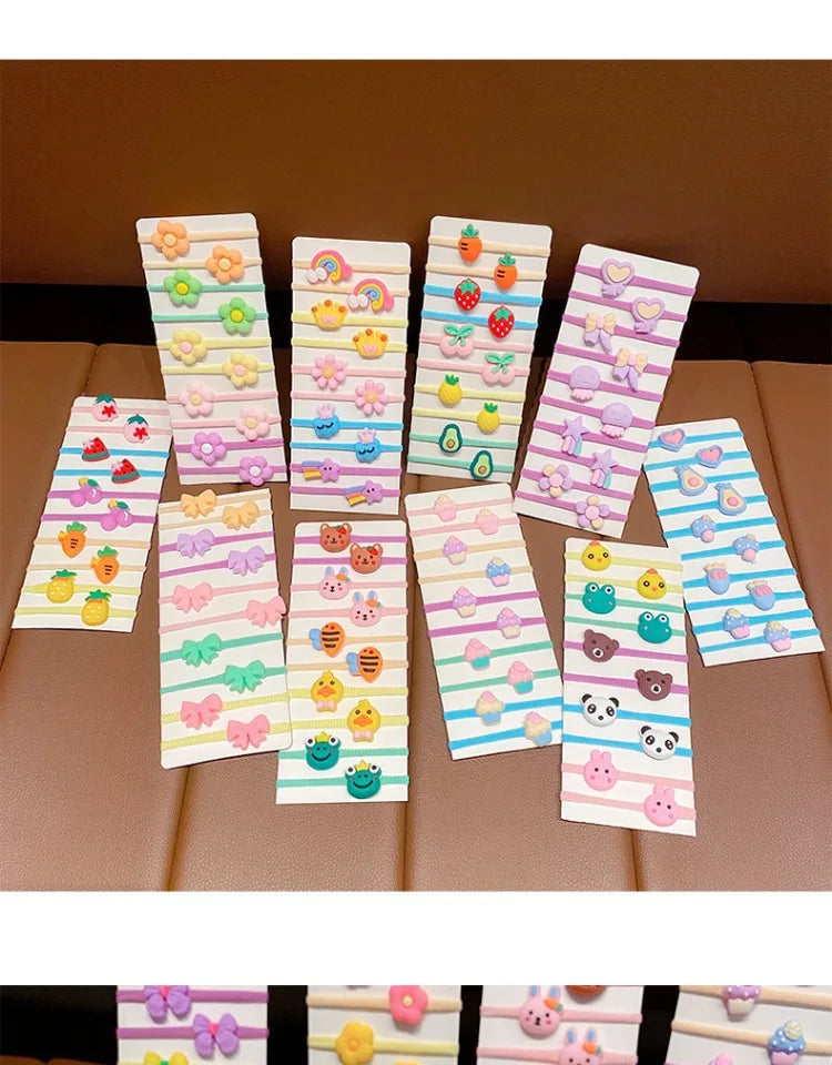 20-100 Pieces/Set Rubber Band for Children Cartoon Hair Band New Sweet Baby Hair Rope Hair Accessories