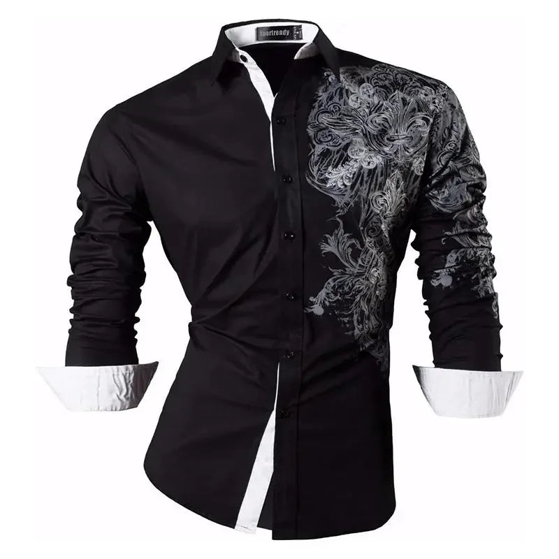 Men's long sleeved shirt, fashionable and luxurious casual shirt, high-quality and comfortable new men's top