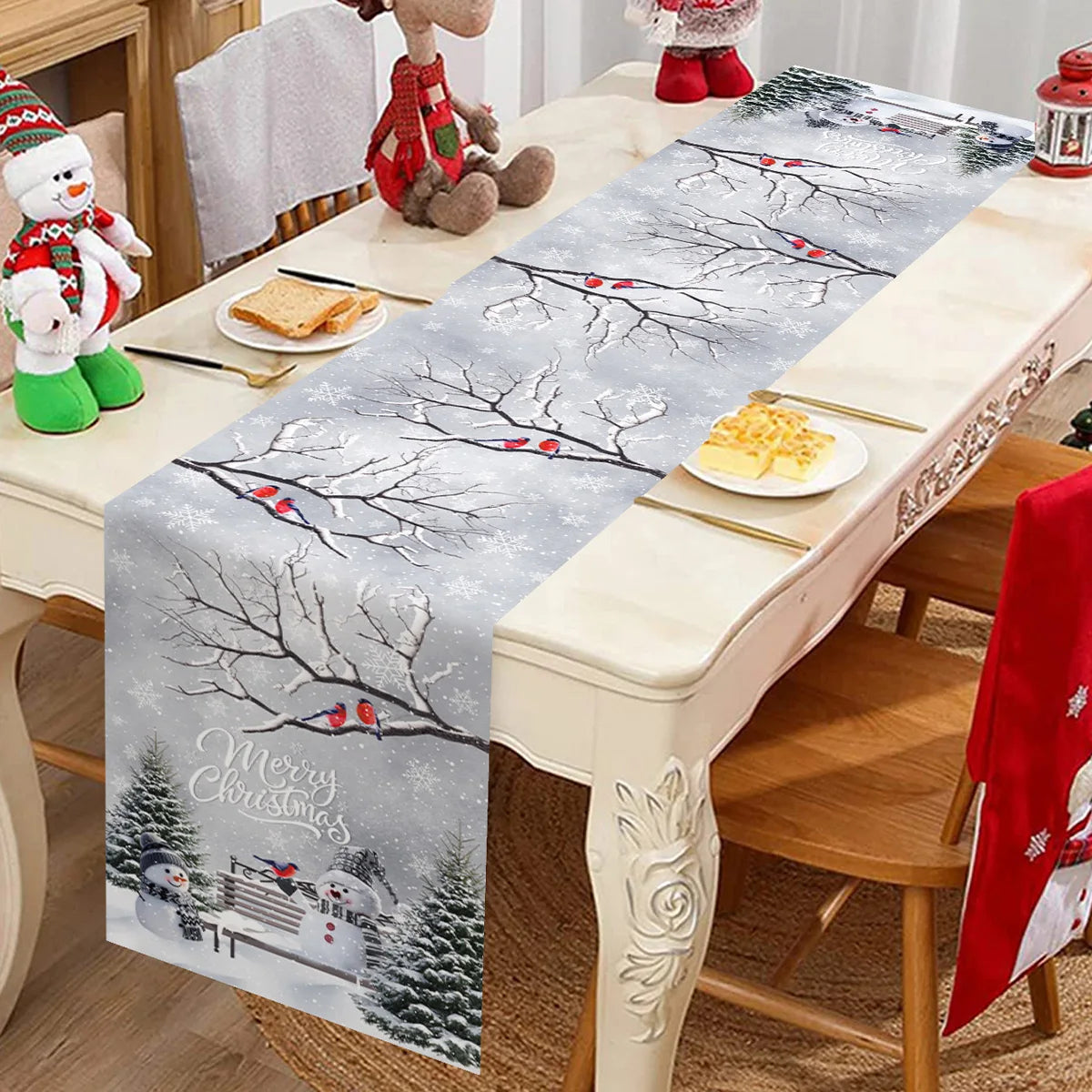 Christmas Table Runner Merry Christmas Decoration for Home Xmas Party Decor 2025 Navidad Notal Noel Ornament Happy New Year 2026