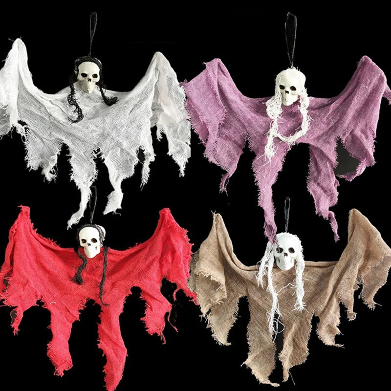 Skull Ghost Halloween Decorations Haunted House Party Horror Charm Hanging Cloaks Mini Ghosts
