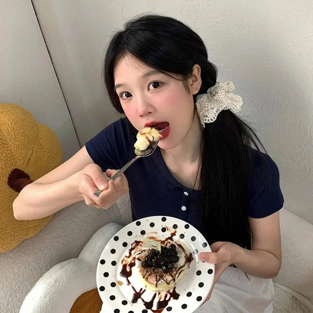 Large Women Lace Scrunchies Elastic Hair Band Ponytail Holder Tie Hair Hoop Scrunchy Rubber Band Women Hair Accessories Headwear