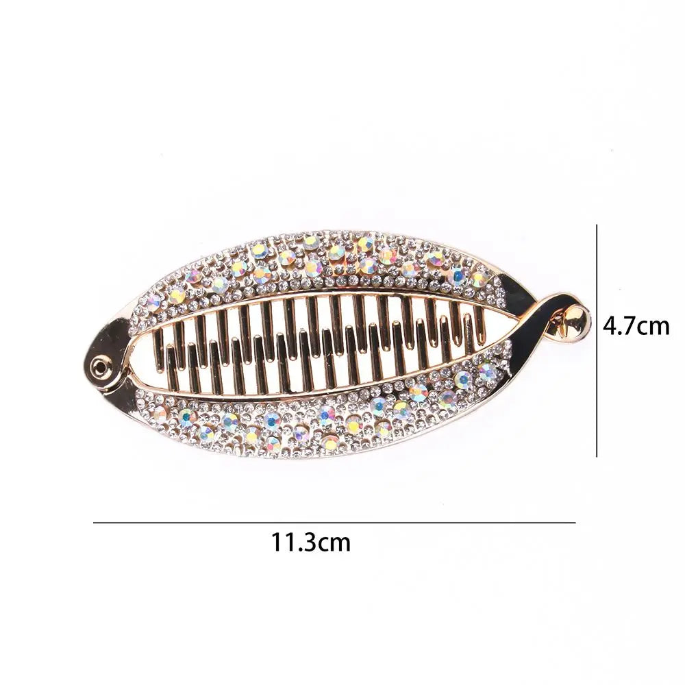 Fashion Accessories Women Rhinestone Banana Clips Barrettes Hairpins Hair Claws Fish Clip Hair Clips