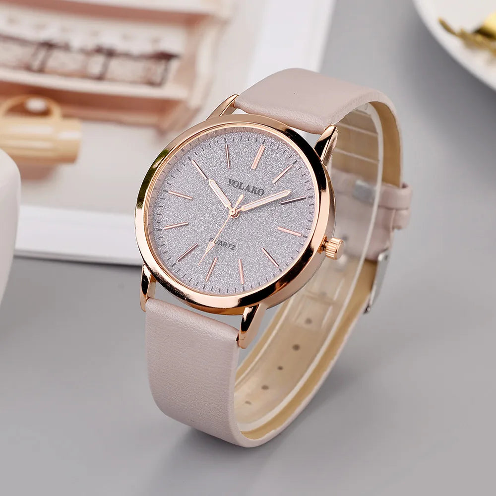 Women'S Fashion Quartz Simple Wristwatch Circular Dial Simple Scale Minimalist Elegant Ladies Watches Ladies Watch Gift
