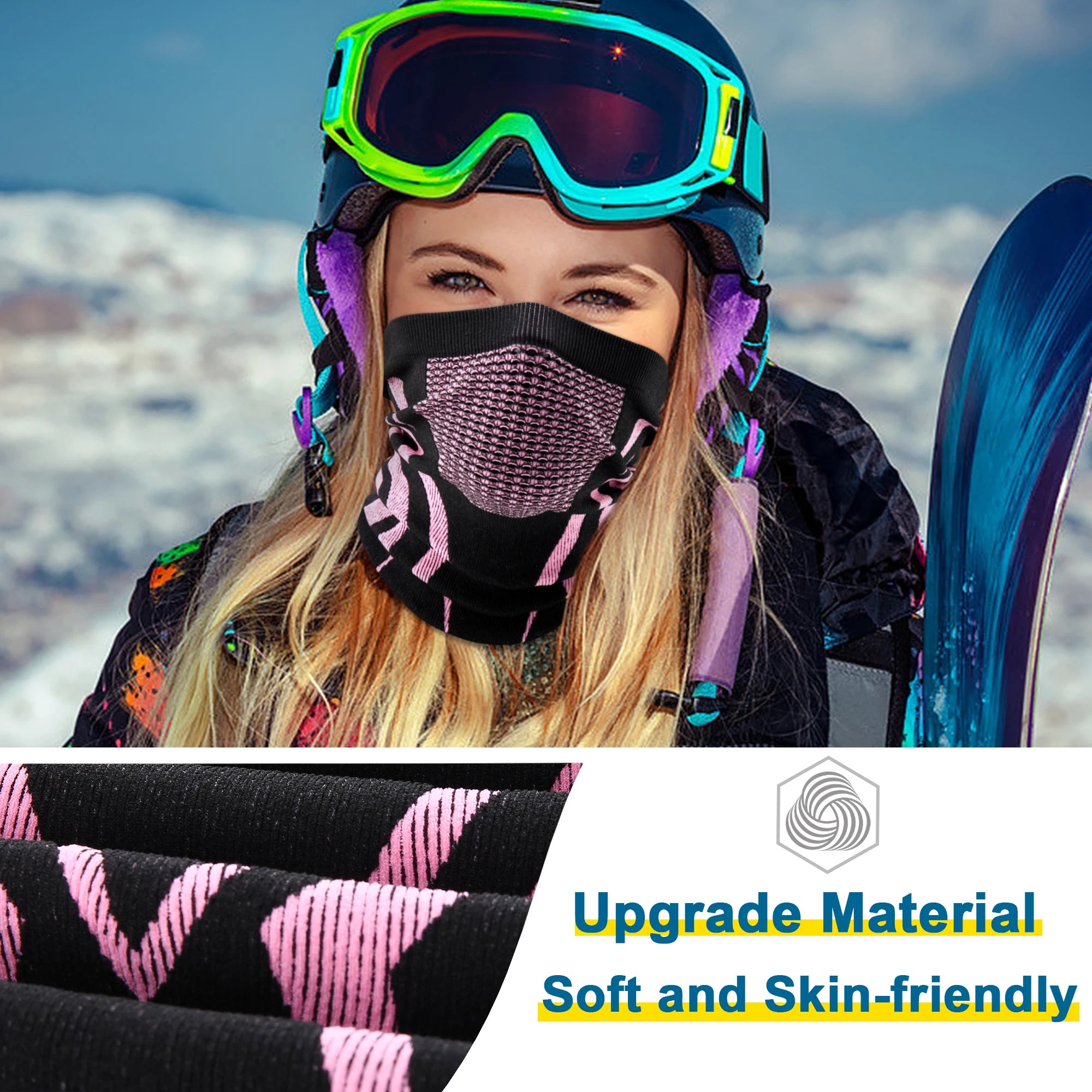 Winter Ring Tube Soft Bandana Mask Neck Gaiter Scarf Skiing Snowboard Windproof Half Face Cover Warmer Scarves Hood Women Men