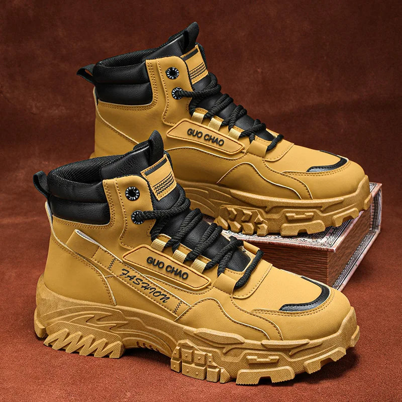 New fashionable and versatile work shoes, men's trendy and versatile thick-soled anti-slip casual boots