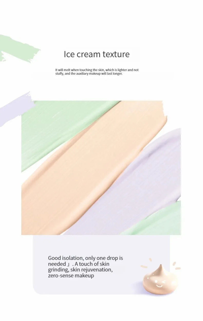 Makeup Primer Isolation Cream Moisturizing Modification Natural Even Skin Tone Long-lasting Concealer Refreshing and Docile