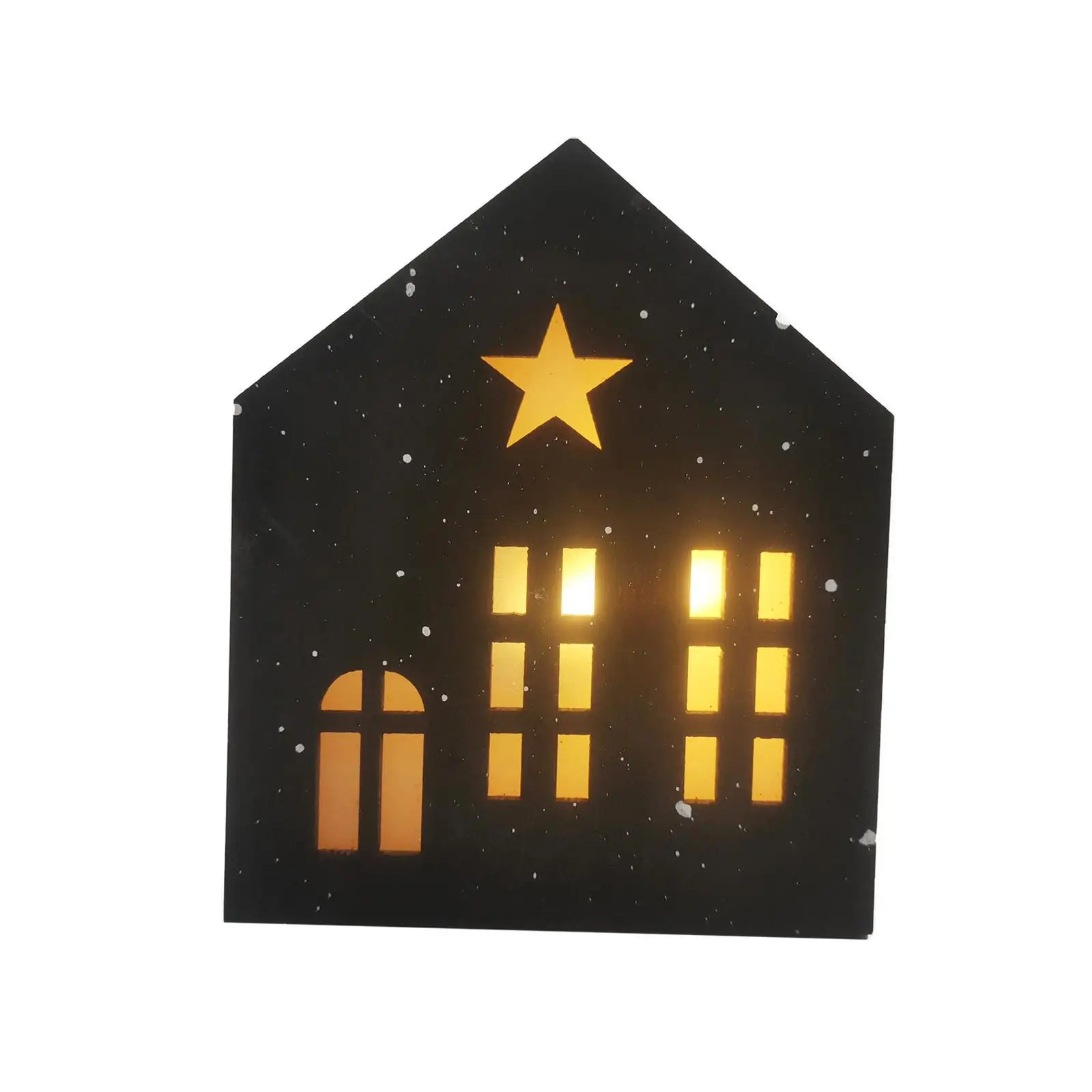 Christmas Glowing House Wooden Crafts Wooden Cabin House Shape Lighting Ornaments Office Desk Bookshelf Decorations