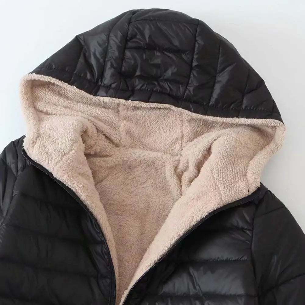 Soft Women Coat Casual Wear Plush Lining S-2XL Autumn Winter Mid-length Jacket  Women Mid-length Coat Keep Warm