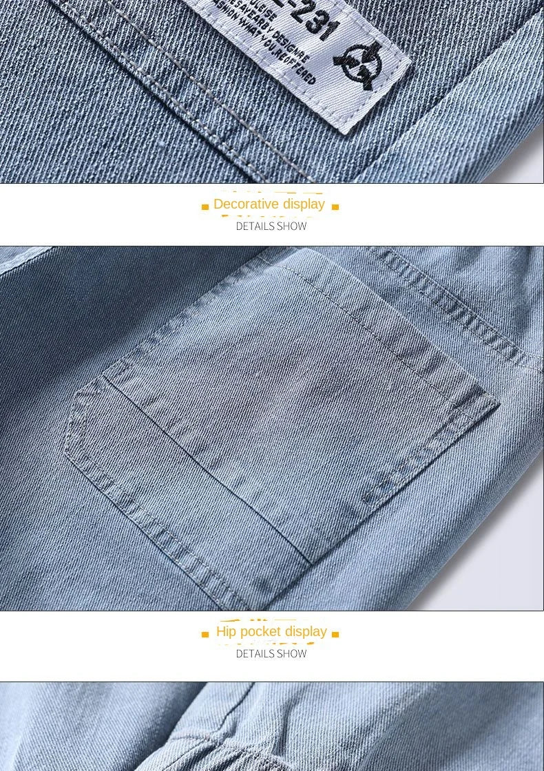 Men's Jeans Korean Fashion Loose Spring Autumn 2022 New Style Tied Leg Track Men's Casual Workwear Harem Streetwear Pants Men