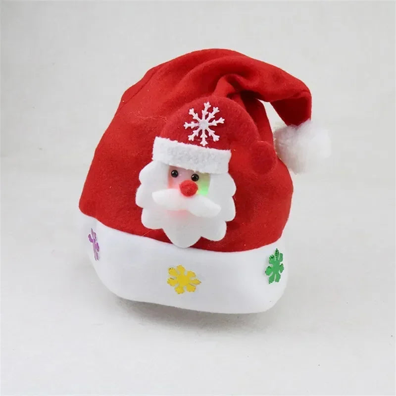 Hat New Year Costume Santa Claus Xmas Winter Gift Decor Christmas LED Hat New Year Cute Kids Adults Cap Navidad Children Girl