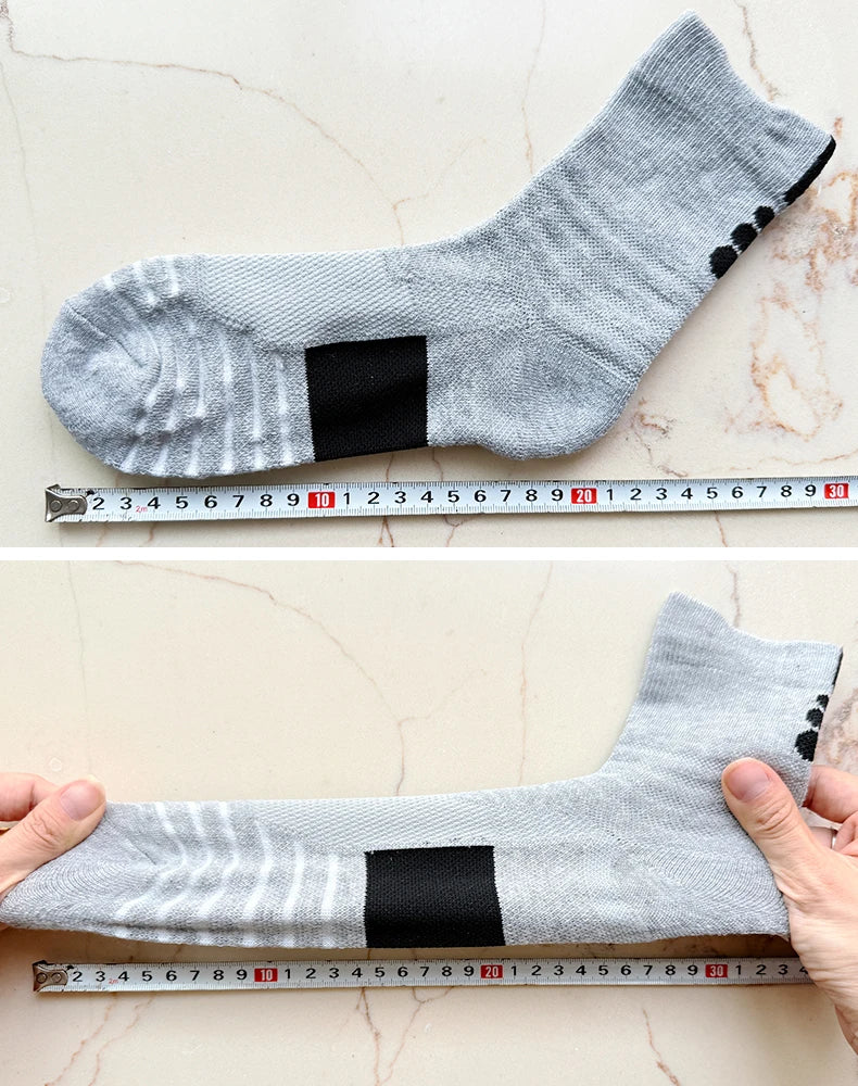 6/3/1 Pairs New Men Sports Running Fitness Flight Short Tube Socks Women's Towel Bottom Basketball Socks Solid Color Black Socks