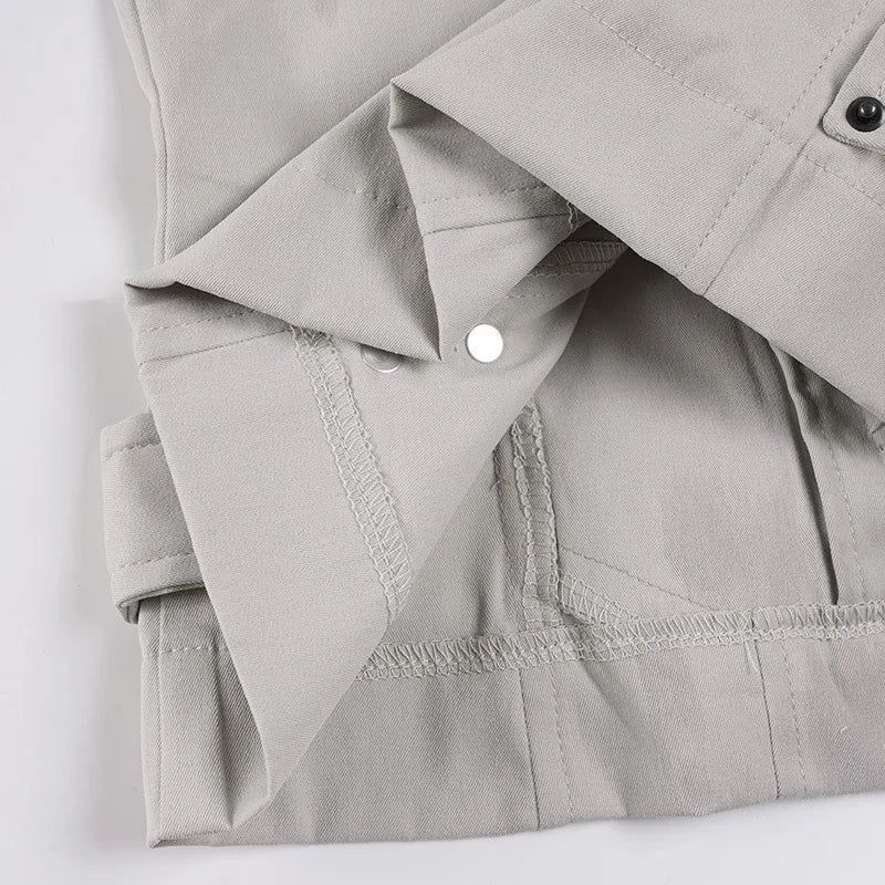 Women Jacket Pocketd Long Sleeve dCasual Zipper Coats Slim Fit Turn Down Collar Solid Outwear Elegant Lady Autumn