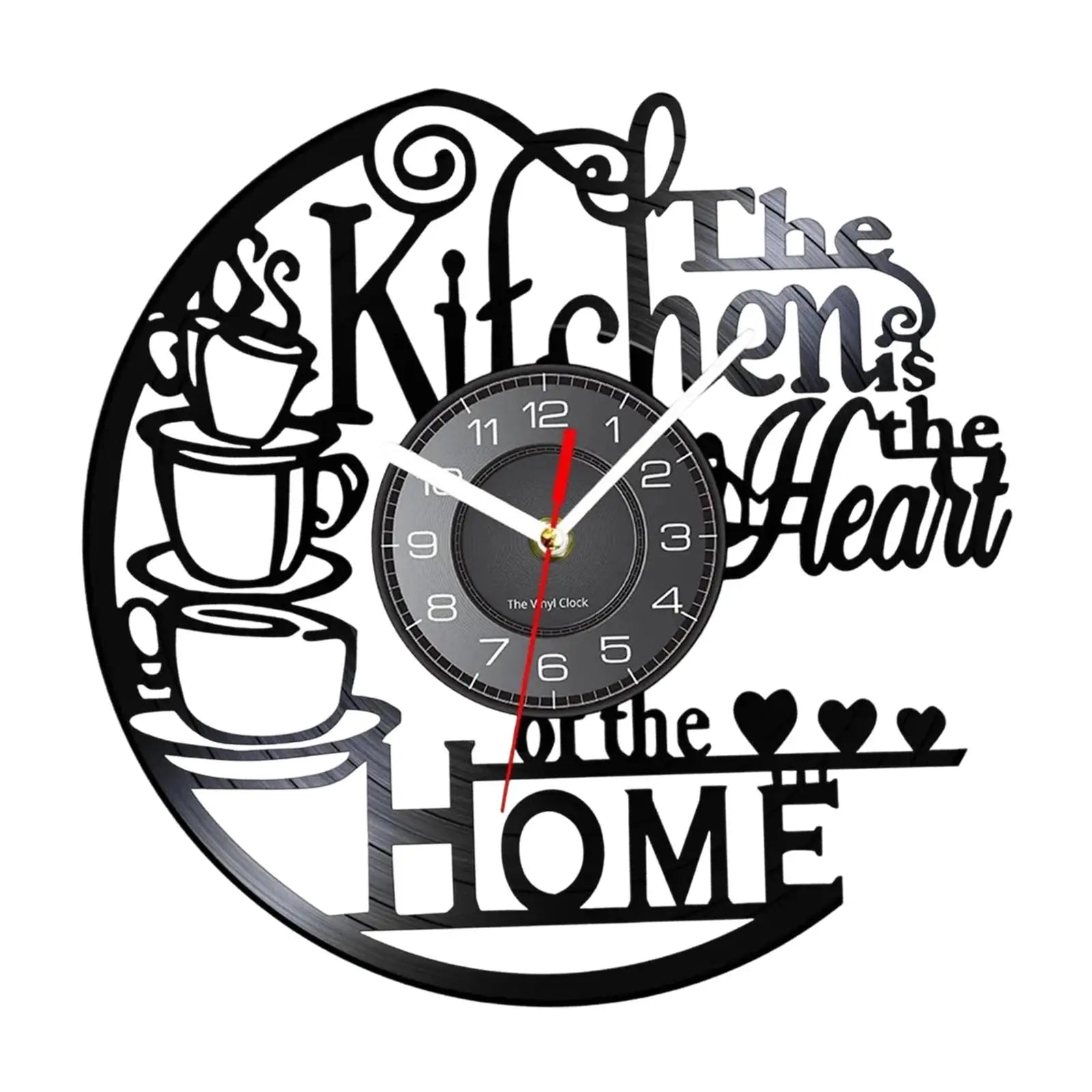Kitchen Record Wall Clock Decorative Arabic Numeral Artwork Kitchen Heat Home