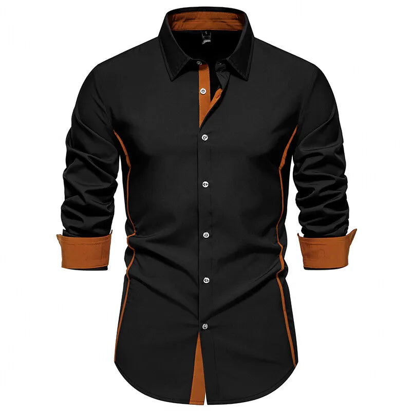 Man Shirts Men Long Sleeve Henry Collar Mens Dress Shirts Casual Male Clothes Chemise Hemd Homme Shirt B51