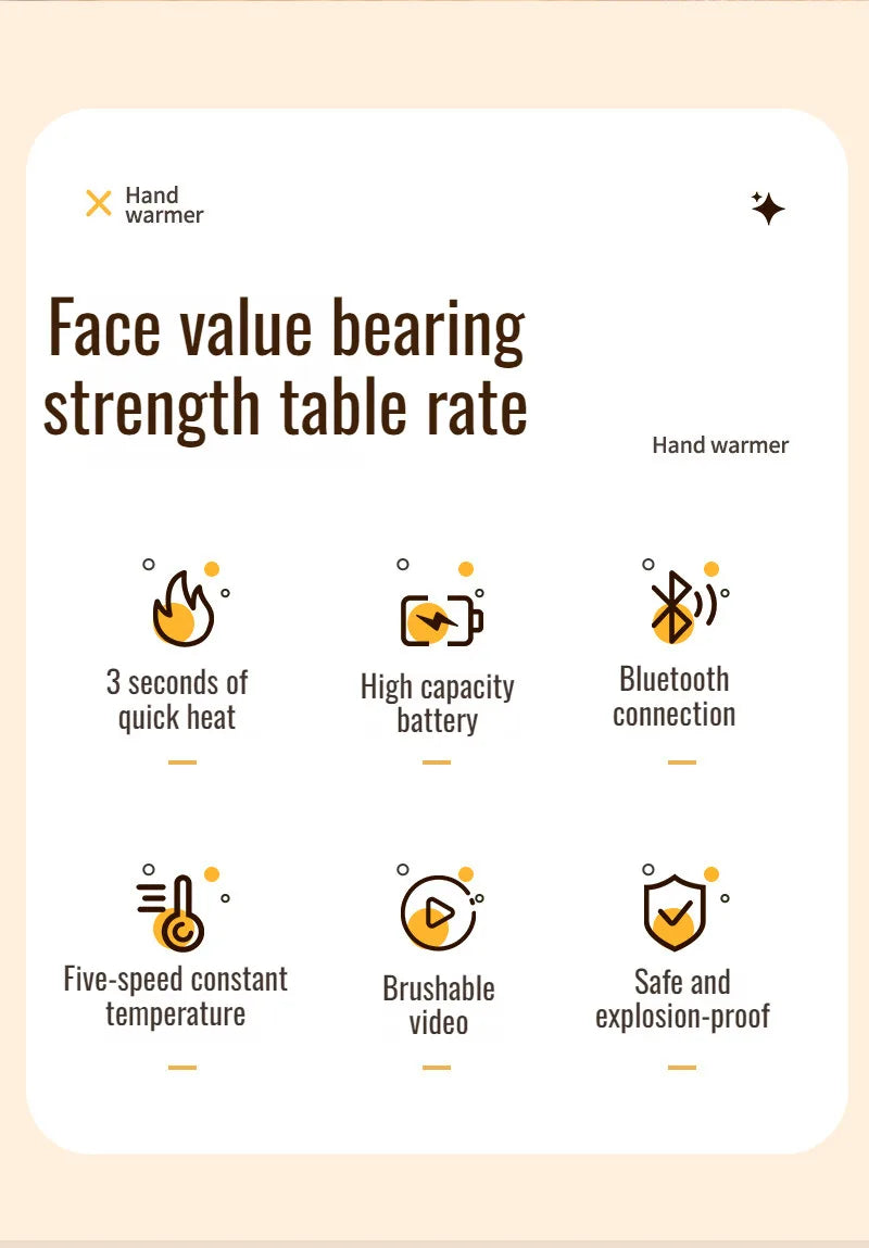 Mini Usb Hand Warmer Essential Antifreezing Heating Hand Warmer Continuous Warming Mini Hand Warmer