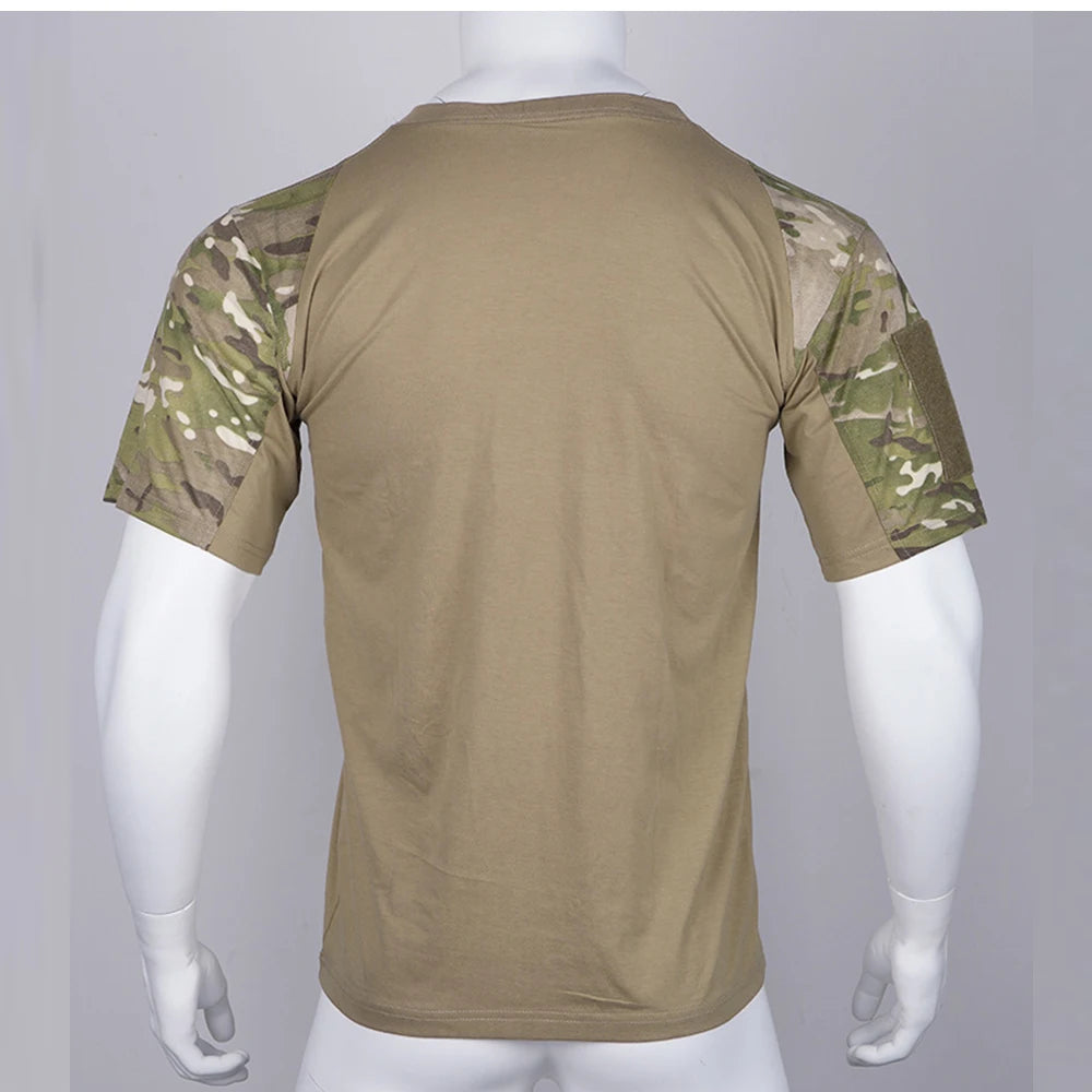 Mens Camouflage Shirts Tees Tactical Combat Shirt Hunting Clothes Tops Workout Clothing Outdoor Breathable Camo T Shirt